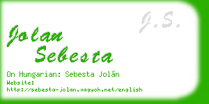 jolan sebesta business card